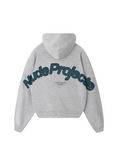 Beast Zip-up Hoodie Grey Melange