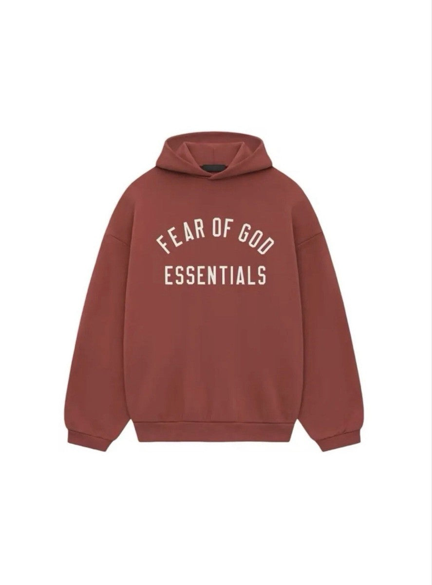 Fear of God ESSENTIALS Fleece Hoodie “Crimson”