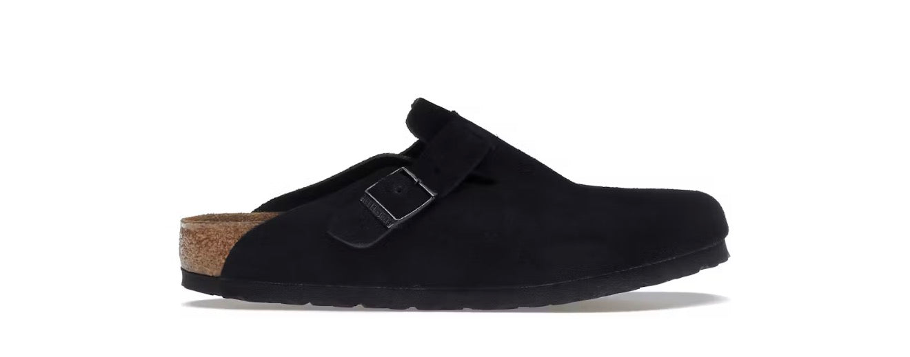 Birkenstock Boston Soft Footbed – Black Suede