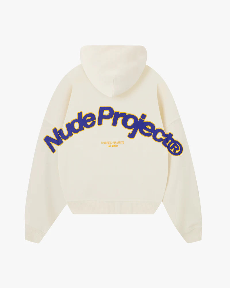Sudadera Con Cremallera Blanco Crema