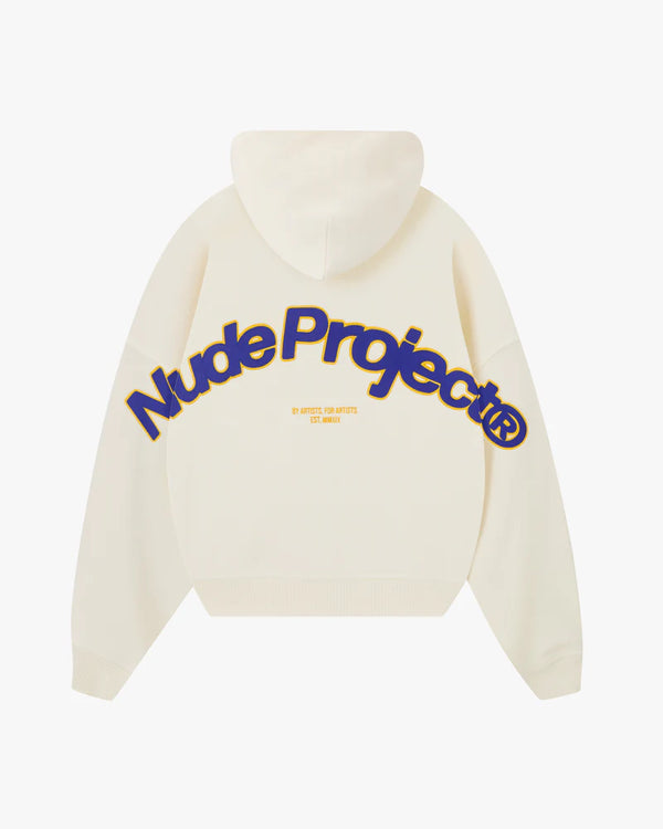 Sudadera Con Cremallera Blanco Crema