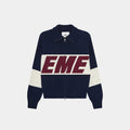 Zipper Hoodie Knit Navy-Eme Studios